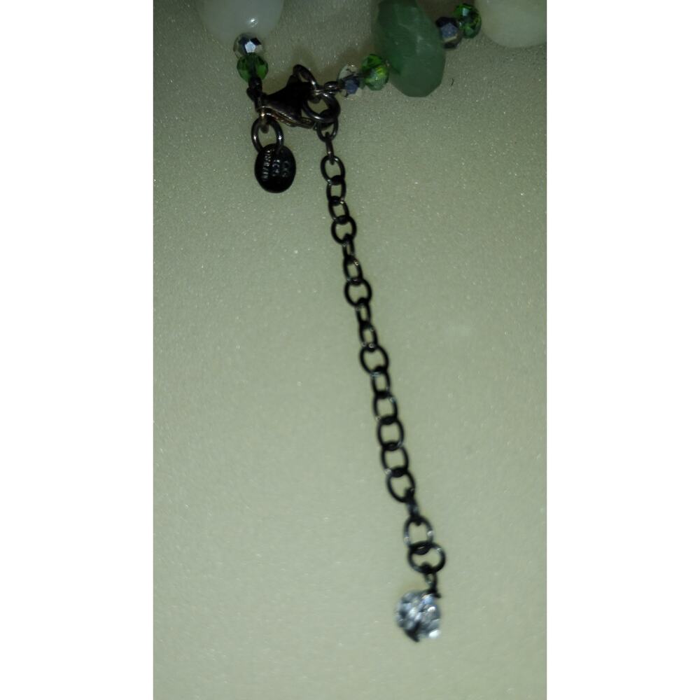 CG 925 Thailand Natural Stone Necklace & Earring Set – Green & Marbled Beads - Picture 4 of 6